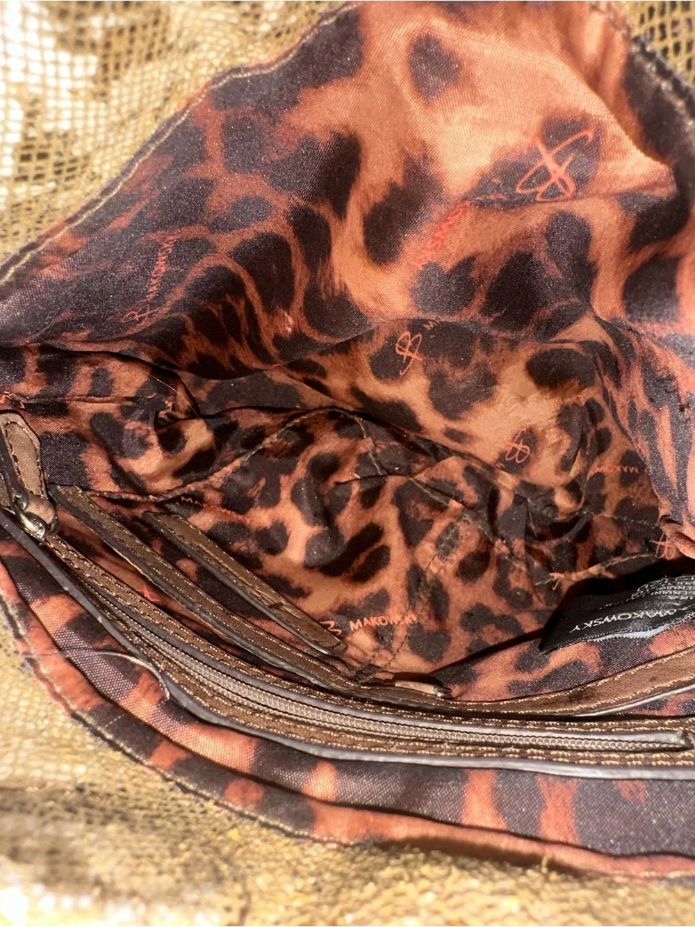 B Makowsky Snake-Print Shoulder Bag